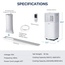Portable Air Conditioner 8000 BTU 3-in-1 Air Conditioner with Dehumidifier and Fan Mode
