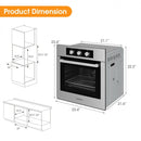 Costway 24 Inch Single Wall Oven 2.47Cu.ft with 5 Cooking Modes