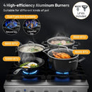 Costway 24 Inches Freestanding Natural Gas Range with 4 Burners Cooktop