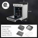 Costway 24 Inches Freestanding Natural Gas Range with 4 Burners Cooktop