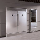 FORNO Rizzuto 60" 27.6 cu. ft. Refrigerator & Freezer in Stainless Steel with Grill Trim Kit, FFFFD1933-60S