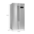 FORNO Salerno 33" 15.6 cu. ft. Side-by-Side Built-In Refrigerator in Stainless Steel, FFRBI1805-33SB