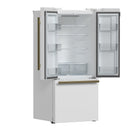 FORNO Espresso Gallipoli 30" 17.5 Cu. Ft. Refrigerator with Ice Maker in White with Antique Brass Handles, FFFFD1974-31WHT