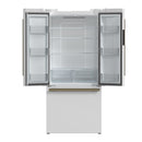 FORNO Espresso Gallipoli 30" 17.5 Cu. Ft. Refrigerator with Ice Maker in White with Antique Brass Handles, FFFFD1974-31WHT