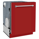 ZLINE 24-Inch Monument Series 3rd Rack Top Touch Control Dishwasher in Red Gloss with Stainless Steel Tub, 45dBa (DWMT-RG-24)