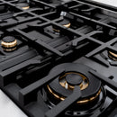 ZLINE Autograph Edition 36-Inch Select Series Gas Range with 6 Burner Cooktop and 5.2 Cu. Ft. Gas Convection Gas Oven in Satin Stainless Steel with White Matte Door and Matte Black Accents (HGRSZ-WM-36-MB)