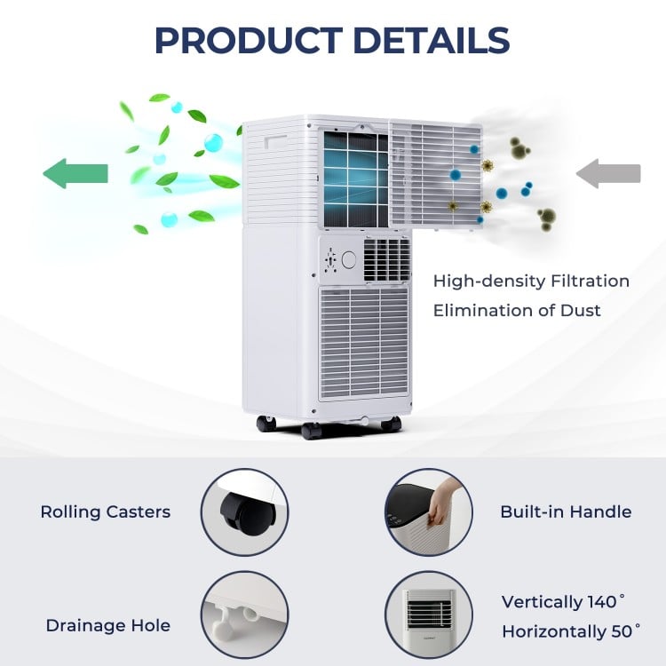 Portable Air Conditioner 8000 BTU 3-in-1 Air Conditioner with Dehumidifier and Fan Mode