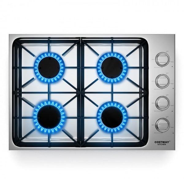 Costway 30/36 Inch Gas Cooktop with 4/6 Powerful Burners and ABS Knobs