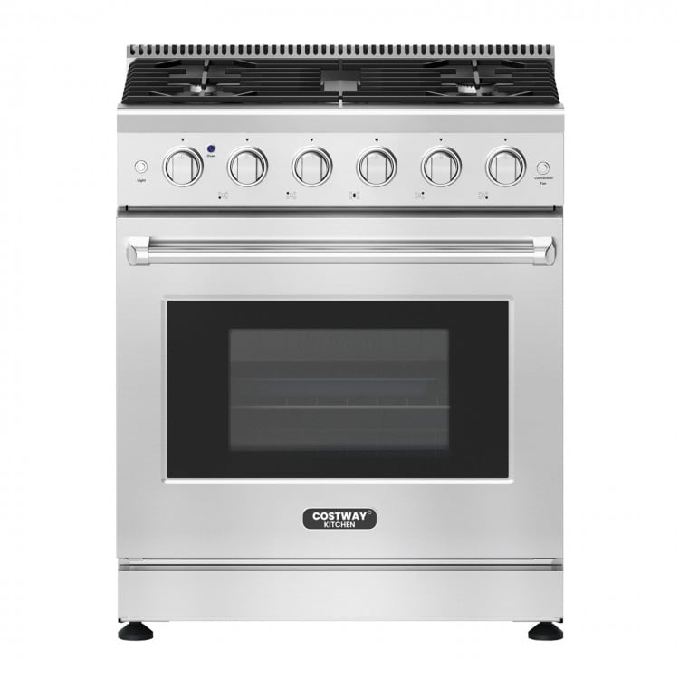 Costway 30 Inches 120V Natural Gas Range with 5 Burners Cooktop