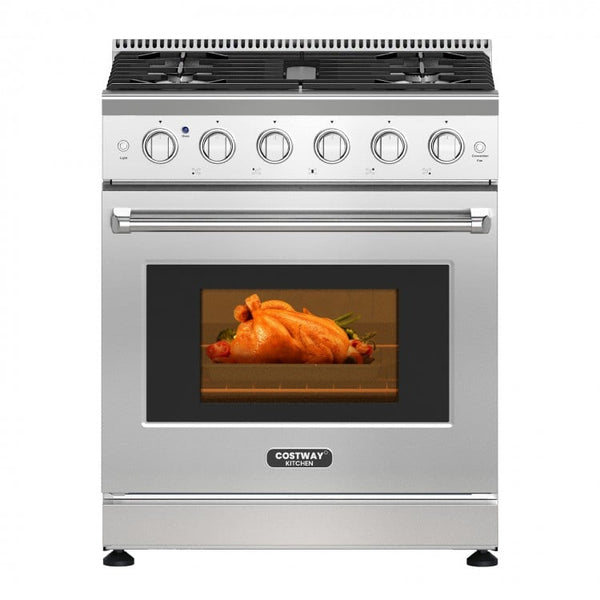 Costway 30 Inches 120V Natural Gas Range with 5 Burners Cooktop