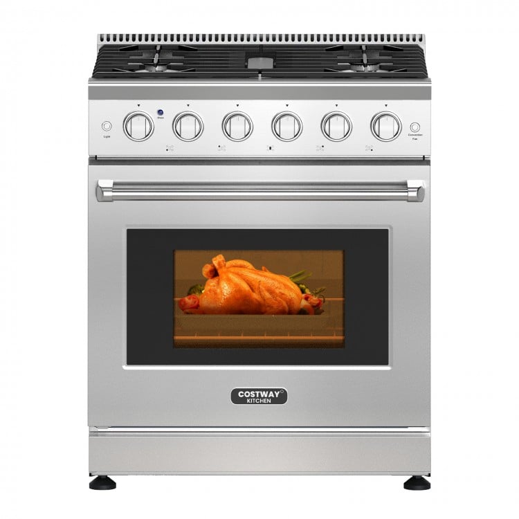 Costway 30 Inches 120V Natural Gas Range with 5 Burners Cooktop