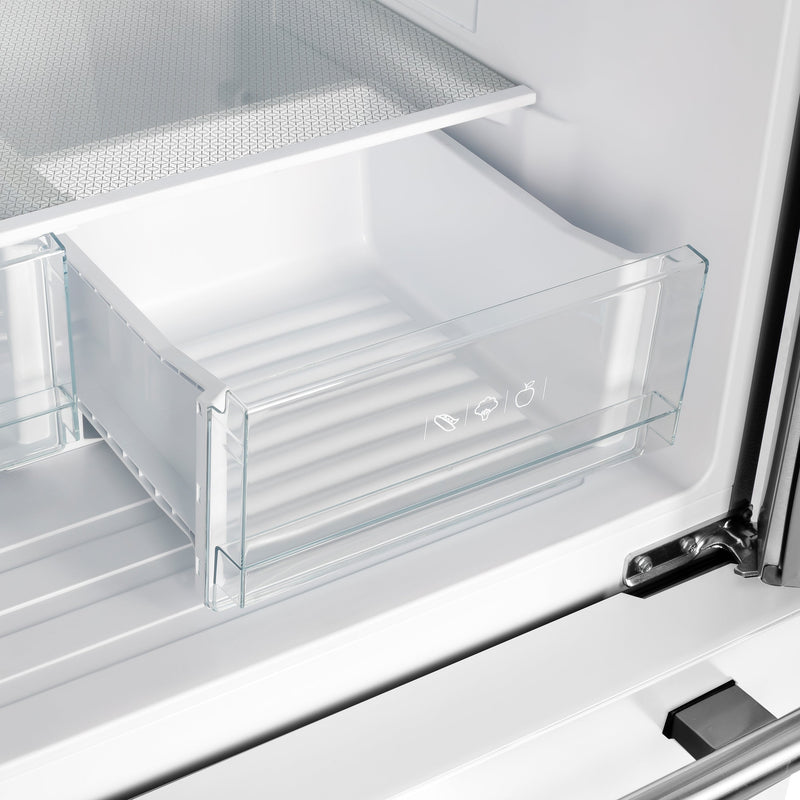 FORNO Espresso Gallipoli 30" 17.5 Cu. Ft. Refrigerator with Ice Maker in White with Silver Handles, FFFFD1974-31WHT