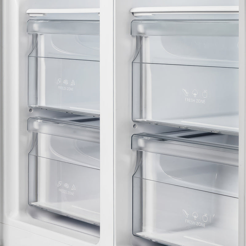 FORNO Salerno 33" 15.6 cu. ft. Side-by-Side Built-In Refrigerator in Stainless Steel, FFRBI1805-33SB