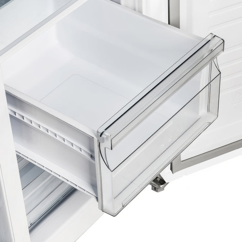 FORNO Espresso Salerno 33" 15.6 cu. ft. Refrigerator in White with Antique Brass Handles, FFRBI1805-33WHT