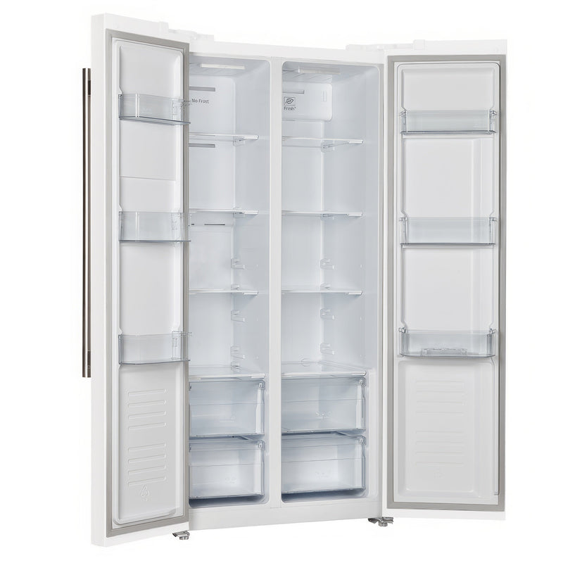 FORNO Espresso Salerno 33" 15.6 cu. ft. Refrigerator in White with Antique Brass Handles, FFRBI1805-33WHT