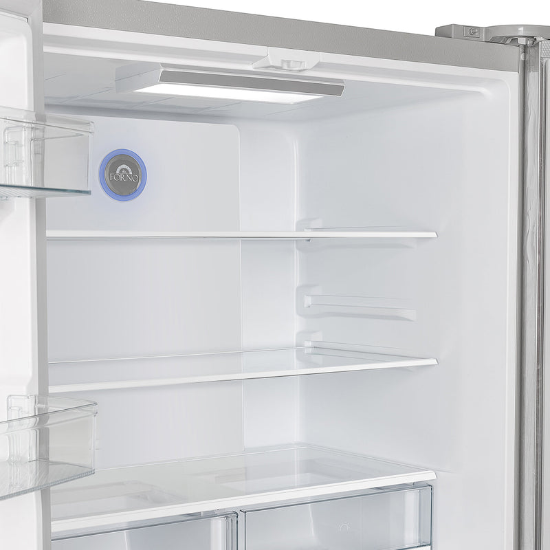 FORNO Moena 36" 19.2 cu. ft. French Door Built-In Refrigerator in Stainless Steel with Ice Maker, FFRBI1820-36SB