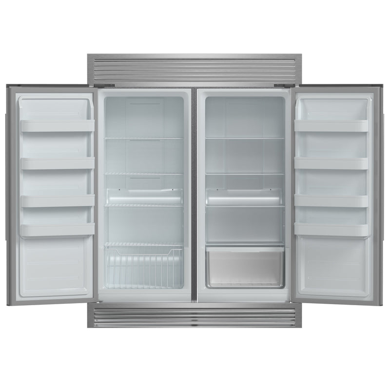 FORNO Rizzuto 60" 27.6 cu. ft. Refrigerator & Freezer in Stainless Steel with Grill Trim Kit, FFFFD1933-60S