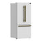 FORNO Espresso Gallipoli 30" 17.5 Cu. Ft. Refrigerator with Ice Maker in White with Antique Brass Handles, FFFFD1974-31WHT