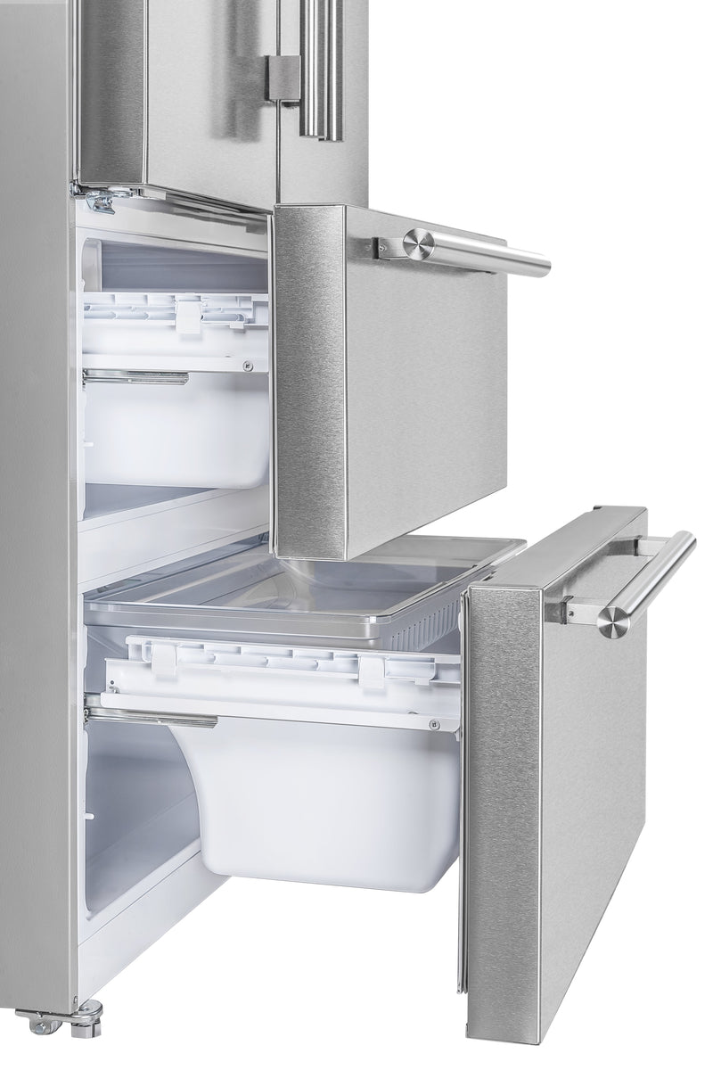 FORNO Moena 36" 19.2 cu. ft. French Door Built-In Refrigerator in Stainless Steel with Ice Maker, FFRBI1820-36SB