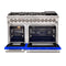 Forno 48-Inch Capriasca Dual Fuel Range with 8 Gas Burners and 240v Electric Oven in Stainless Steel with Blue Door (FFSGS6187-48BLU)