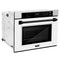 ZLINE 30-Inch Autograph Edition Professional True Convection Single Wall Oven with Air Fry and Self Clean in Stainless Steel with White Matte Door and Matte Black Handle (WASZ-WM-30-MB)