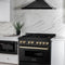 ZLINE Legacy Series Autograph Edition 36-inch Dual Fuel Range with 6 Gas Burner Stove and 4.6 Cu. Ft. Electric Oven in Black Stainless Steel with Gold Accents (RABZ-36-G)