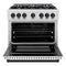 ZLINE Autograph Edition 36-Inch Select Series Gas Range with 6 Burner Cooktop and 5.2 Cu. Ft. Gas Convection Gas Oven in Satin Stainless Steel with White Matte Door and Matte Black Accents (HGRSZ-WM-36-MB)